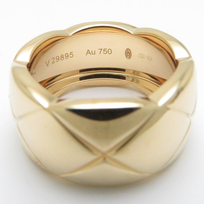 CHANEL Matelasse CoCo Crush Quilted 18KT Yellow Gold Ring 7.5