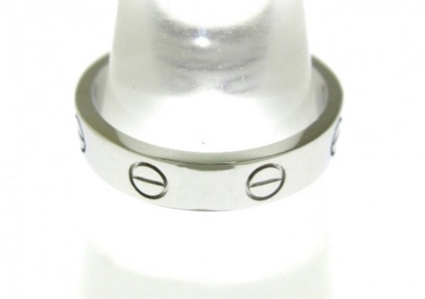 Cartier 1P Diamond Wedding 18KT White Gold Love Ring Size 54