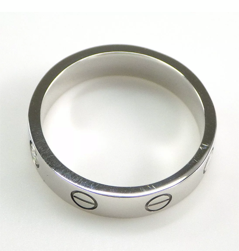 Cartier Mini /Wedding 1P Diamond 18KT Gold Ring #52 / 6