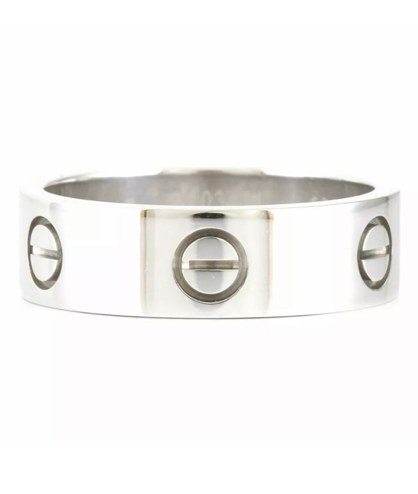 Cartier 18KT White Gold Love Ring Size 58/ US 9