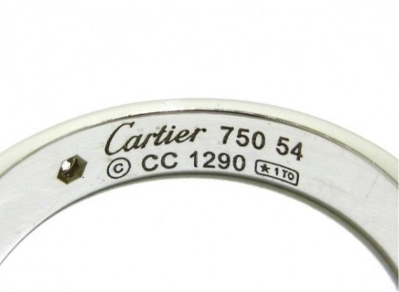 Cartier 1P Diamond Wedding 18KT White Gold Love Ring Size 54