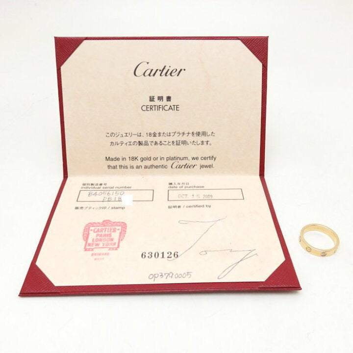 Cartier 1P Diamond 18KT Yellow Gold Wedding Love Ring Size 50/ 5