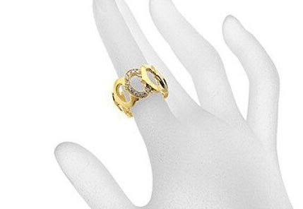 Cartier Diamond C de Entrelaces Yellow Gold Ring Size 50/ 5