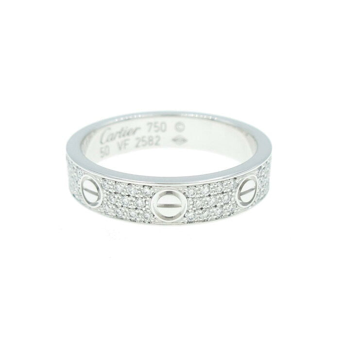 Reserved_ Cartier Mini /Wedding Diamond Paved 18KT White Gold Love Ring US 5