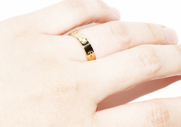 Cartier 1P Diamond Wedding Yellow Gold Love Ring Size 5
