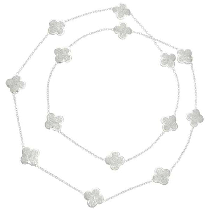 Van Cleef & Arpels Diamond Paved Pure Alhambra 16 Motif Long Necklace