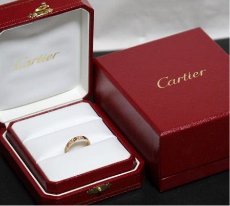 Cartier Diamond-Paved 18KT Rose Gold Love Ring, Size 56