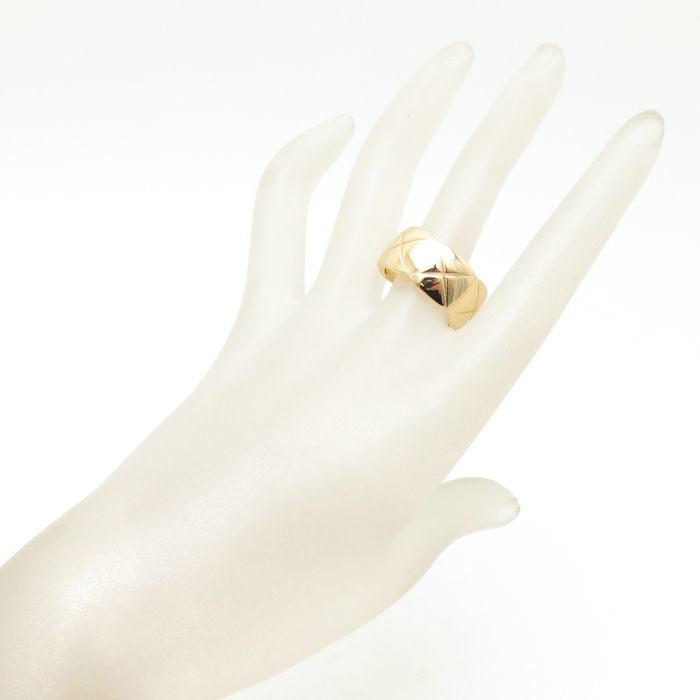 CHANEL Matelasse CoCo Crush Quilted 18KT Yellow Gold Ring 7.5