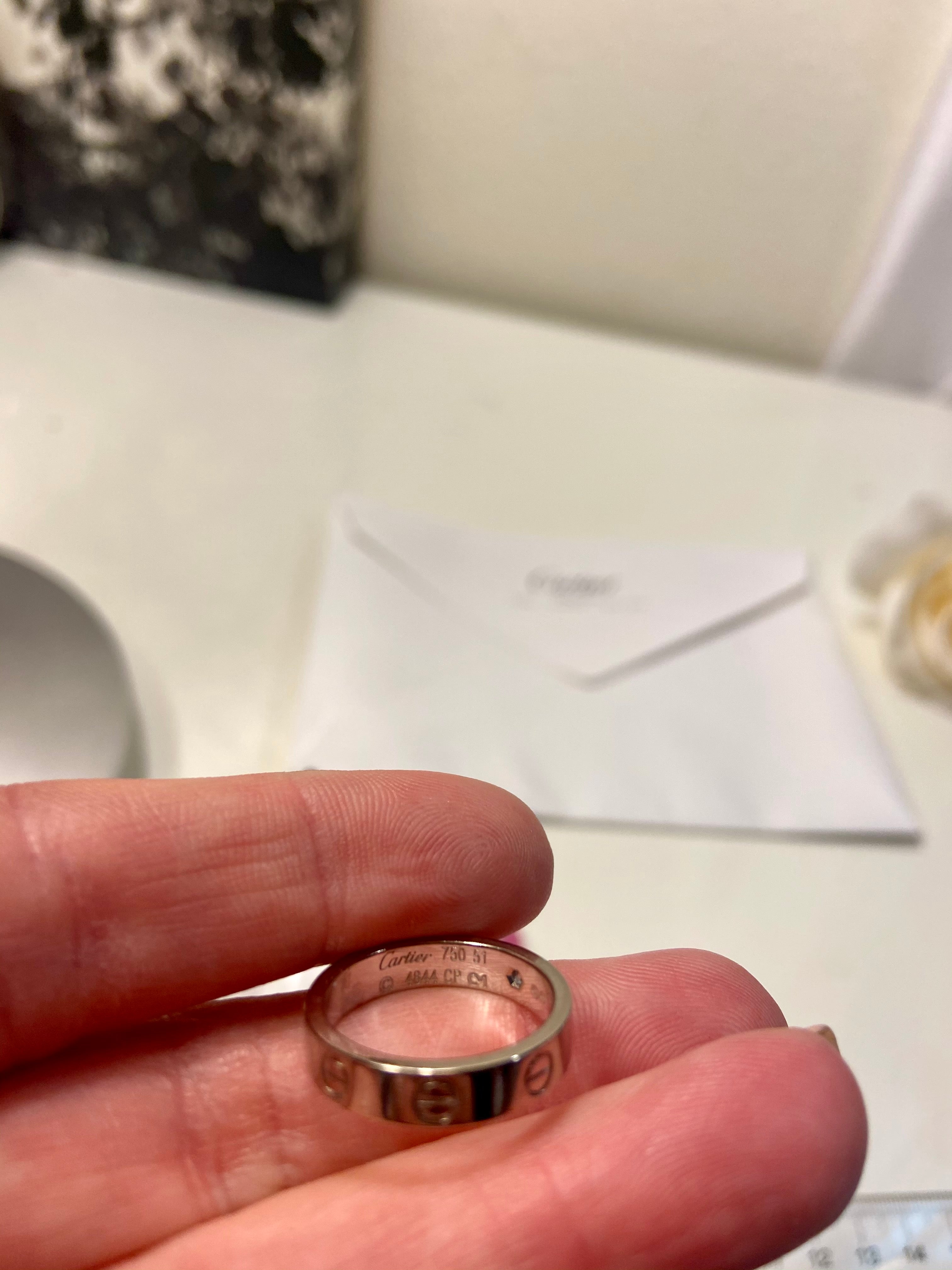 Cartier Wedding/ Mini 18KT White Gold Love Ring Size 51/ US 5