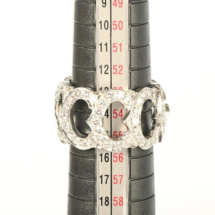 Cartier C de Diamond Entrelaces 18Kt White Gold Ring Size #54 / US 6.5