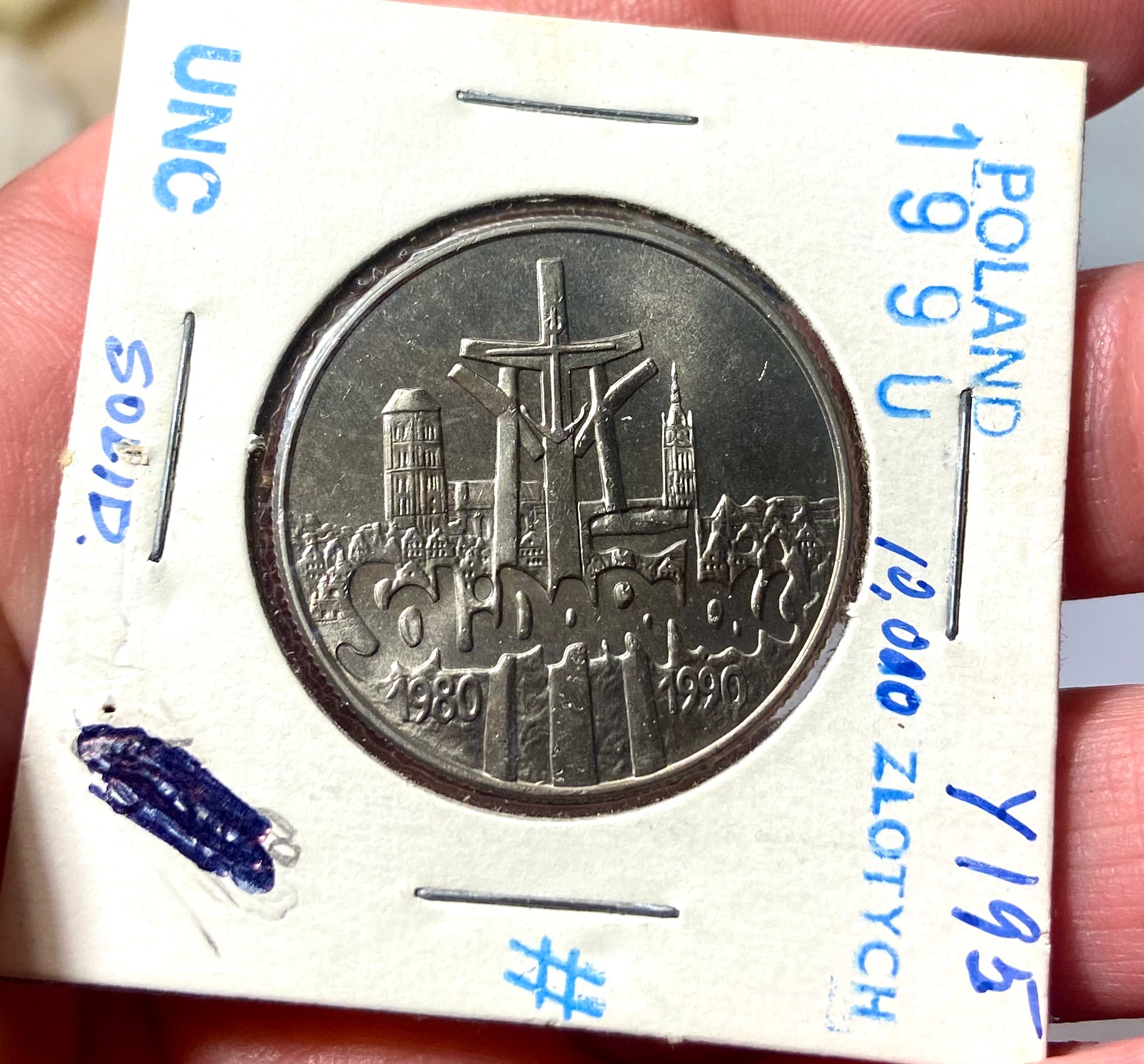 1990 Polish Solidarity Silver Coin 10,000 Zlotych
