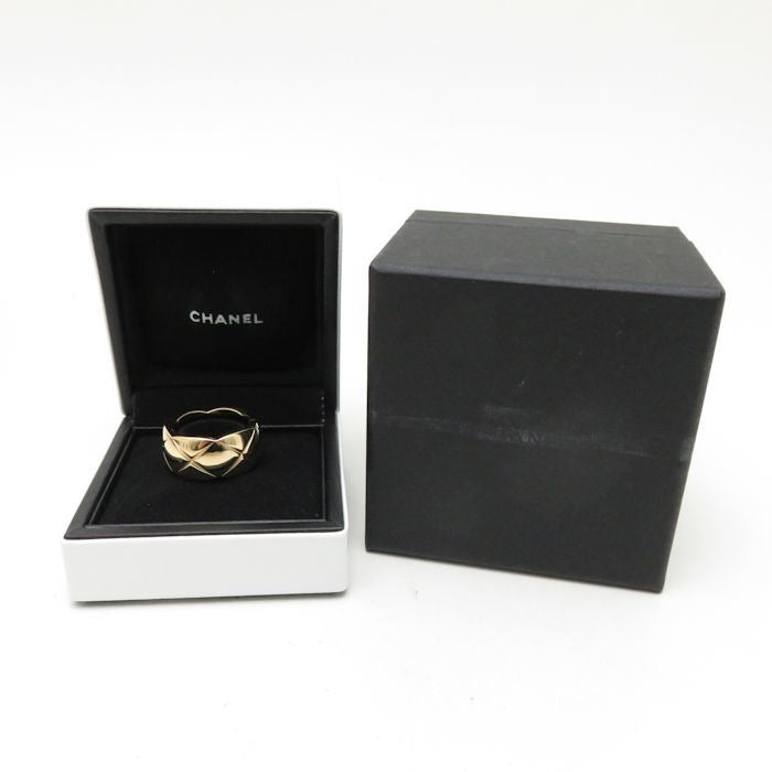 CHANEL Matelasse CoCo Crush Quilted 18KT Yellow Gold Ring 7.5