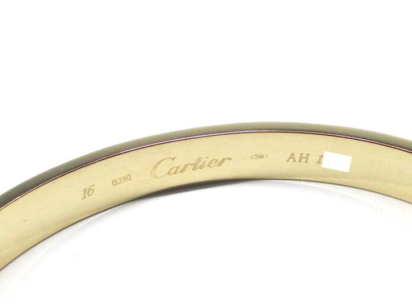 Cartier Yellow Gold Love Bracelet Sz #16