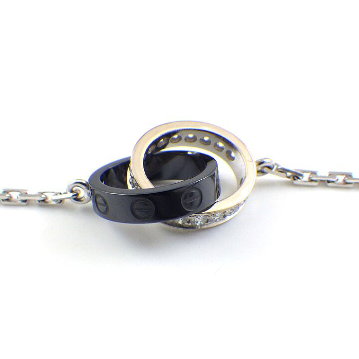 Cartier Baby Love Diamond Ceramic Ring Necklace