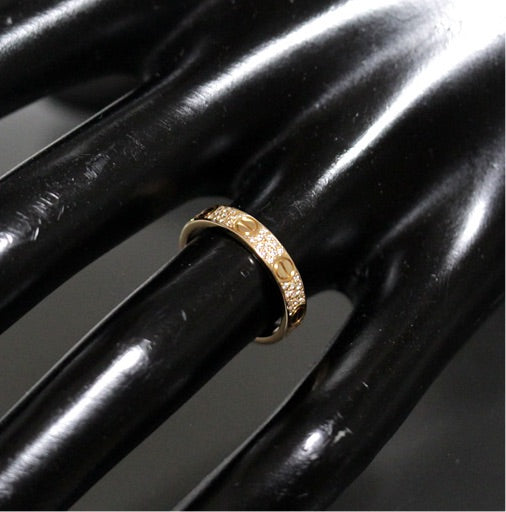 Cartier Diamond-Paved 18KT Rose Gold Love Ring, Size 56