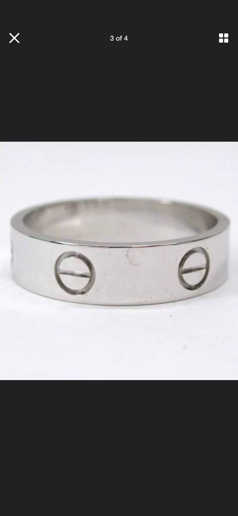Cartier 18KT White Gold Love Ring #60/ US 9