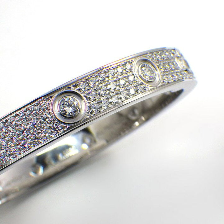 Cartier Diamond-Paved 18KT White Gold Love Bracelet Size #16