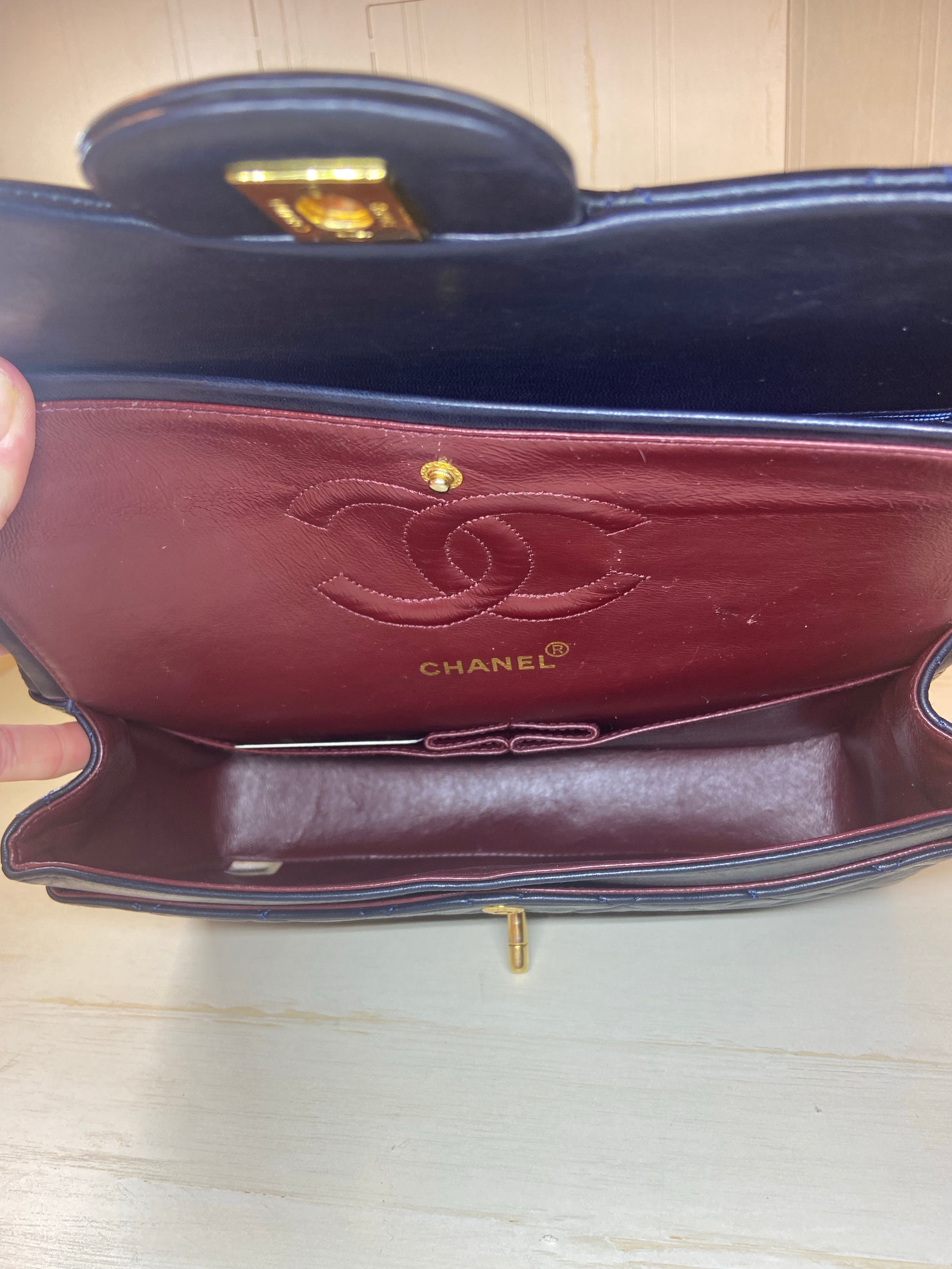 CHANEL Double Flap Quilted Lambskin Leather Gold Hardware Bag