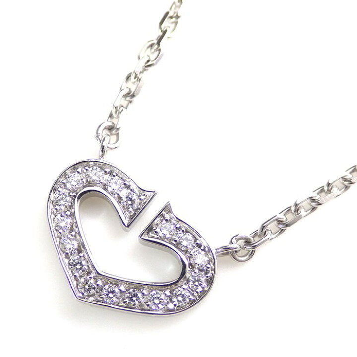 Cartier 2C de Cartier Heart Diamond 18KT White Gold Necklace