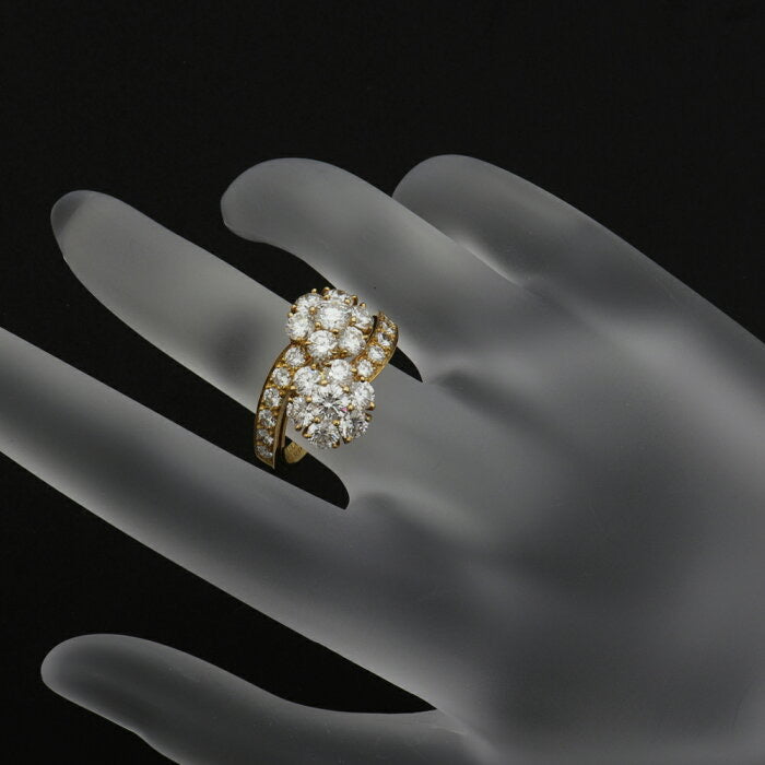 Van Cleef & Arpels Diamond Fleurrette Bypass 18KT Gold Ring #59/ US 5