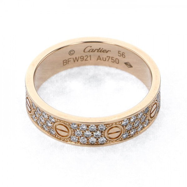 Cartier Diamond-Paved 18KT Rose Gold Love Ring, Size 56