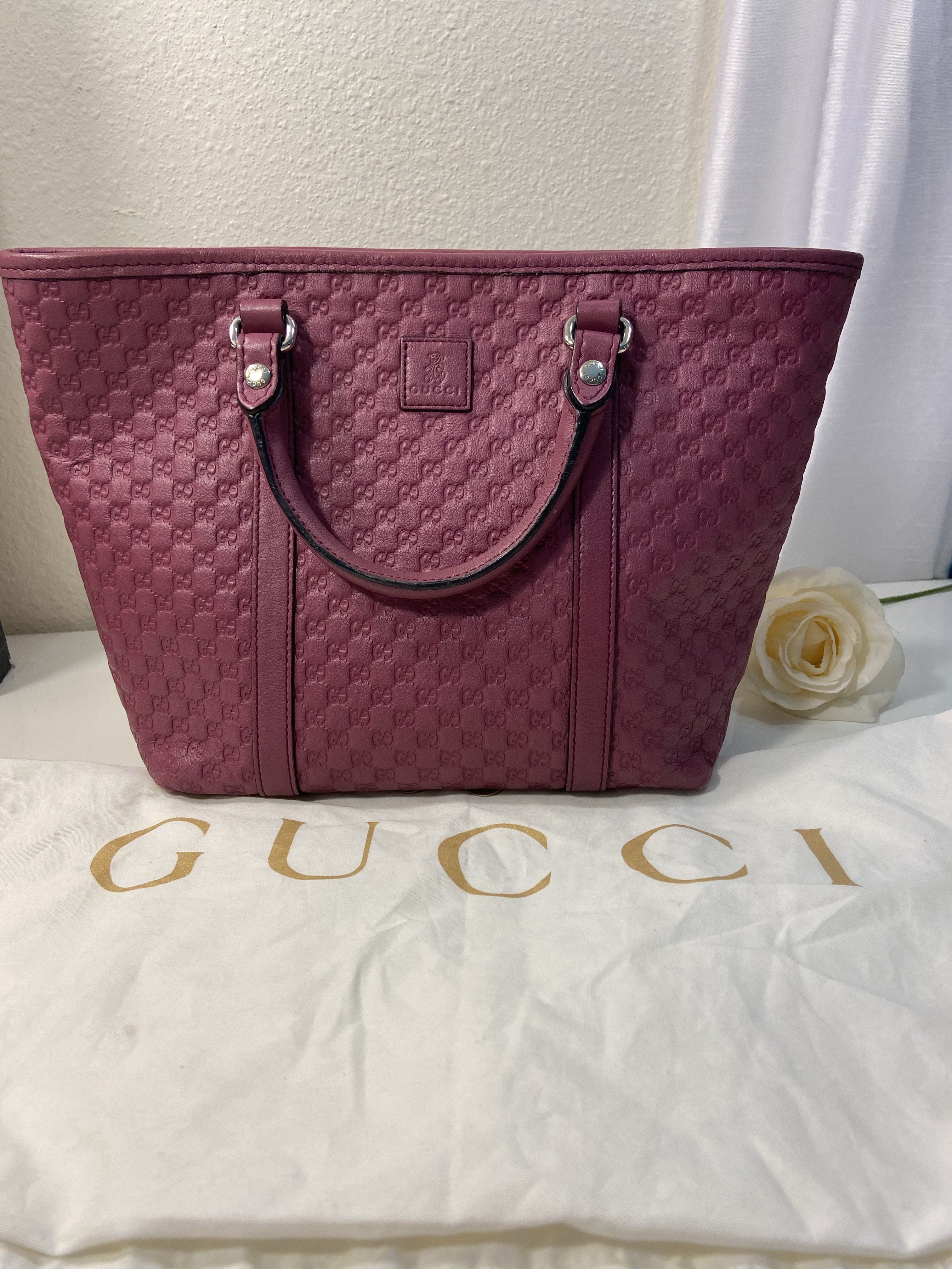 Gucci Pink Guccissima Leather Small Tote Bag