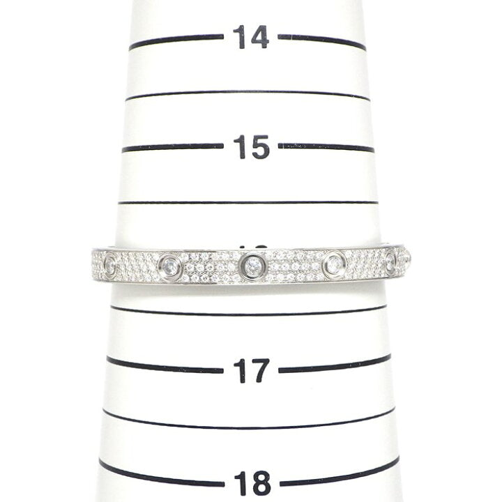 Cartier Full Diamond-Paved 18KT White Gold Love Bracelet Size 17
