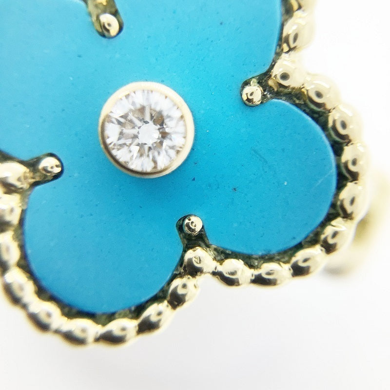 Van Cleef & Arpels Diamond Turquoise Vintage Alhambra Ring