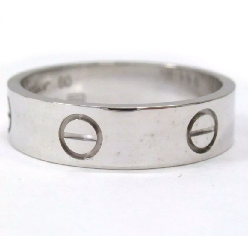 Cartier 18KT White Gold Love Ring #60/ US 9