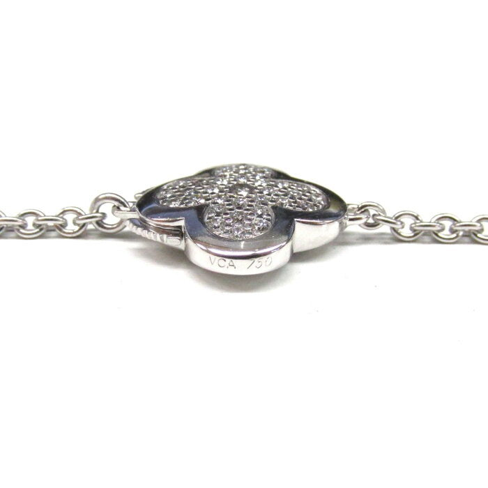 Van Cleef & Arpels Diamond Paved Pure Alhambra 16 Motif Long Necklace
