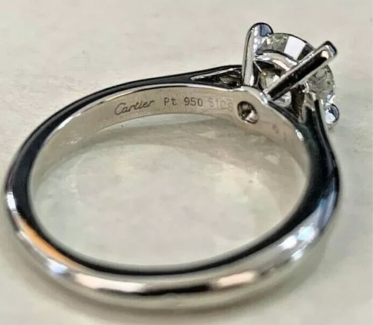 Cartier 1.01ct VVS2 Engagement/ Wedding Platinum Ring