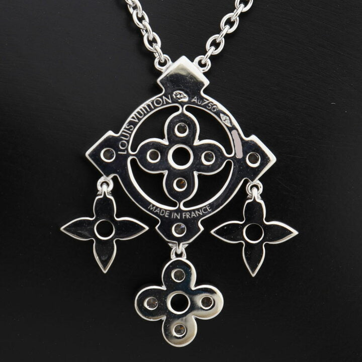 Louis Vuitton Diamond Pendantiff de Dantil 18KT White Gold Necklace & Pendant
