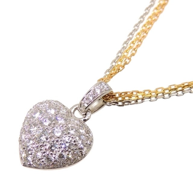 Cartier Diamond-Paved 2.0cts Puffy Heart Trinity 18KT Gold Necklace