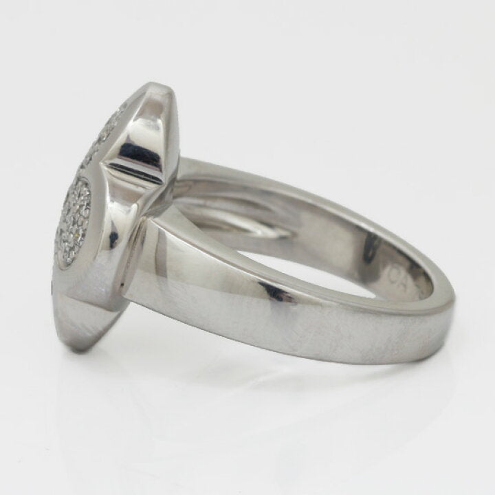 Van Cleef & Arpels Diamond Pure Alhambra 18Kt White Gold Ring Size 5