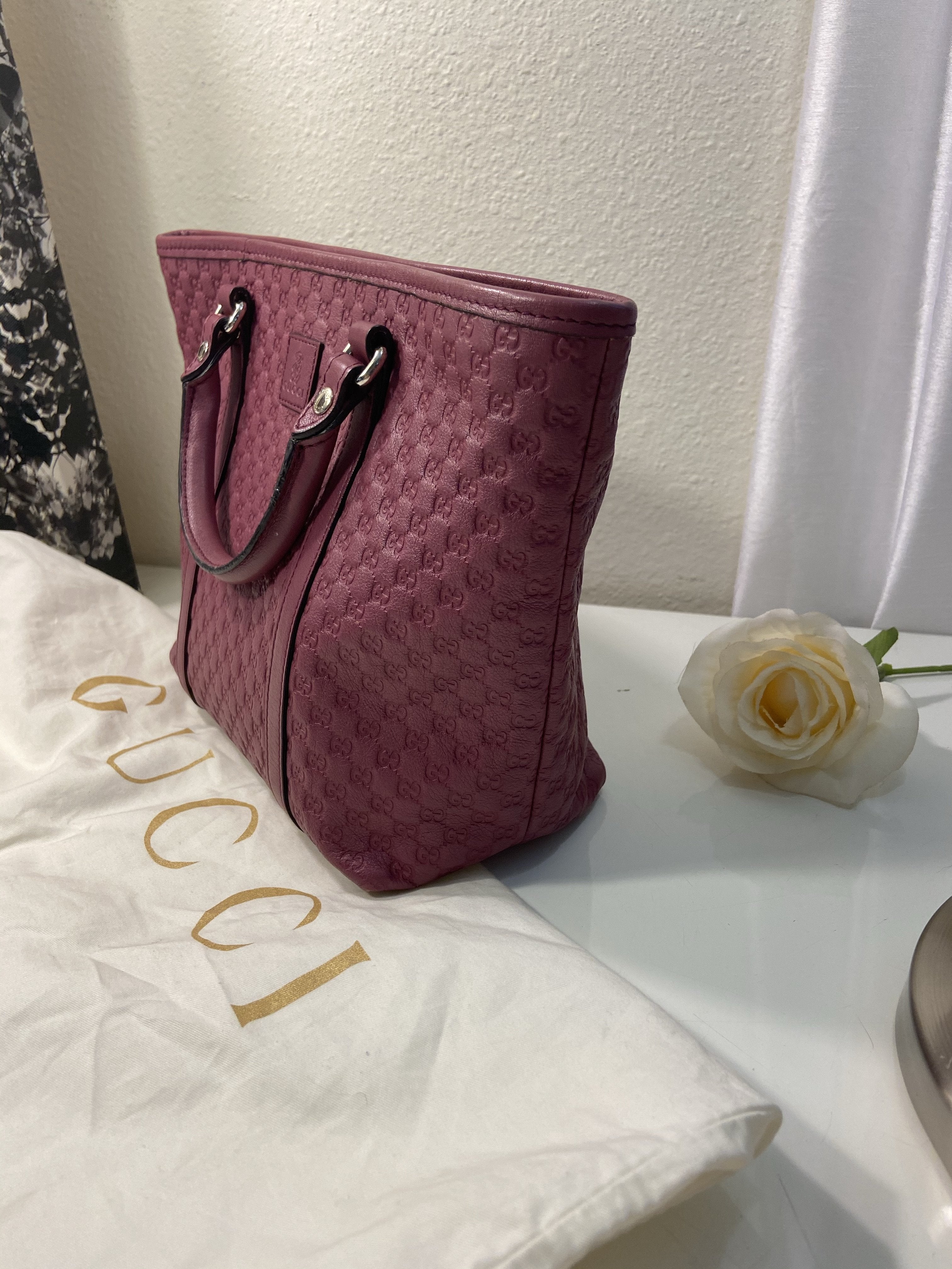 Gucci Pink Guccissima Leather Small Tote Bag