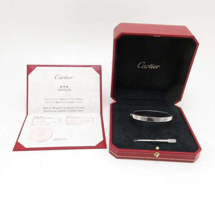 Cartier 18KT White Gold Love Bracelet Size 17 w/ Cert