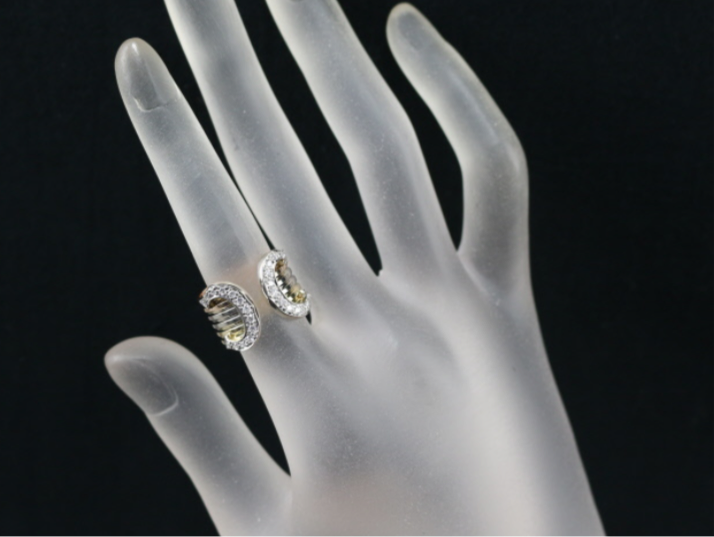 Cartier Tri-Gold 2C Diamond Paved Wide Band Ring #53