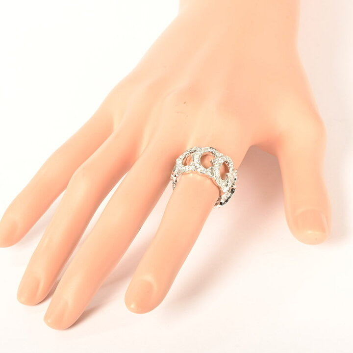 Cartier C de Diamond Entrelaces 18Kt White Gold Ring Size #54 / US 6.5