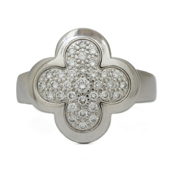 Van Cleef & Arpels Diamond Pure Alhambra 18Kt White Gold Ring Size 5
