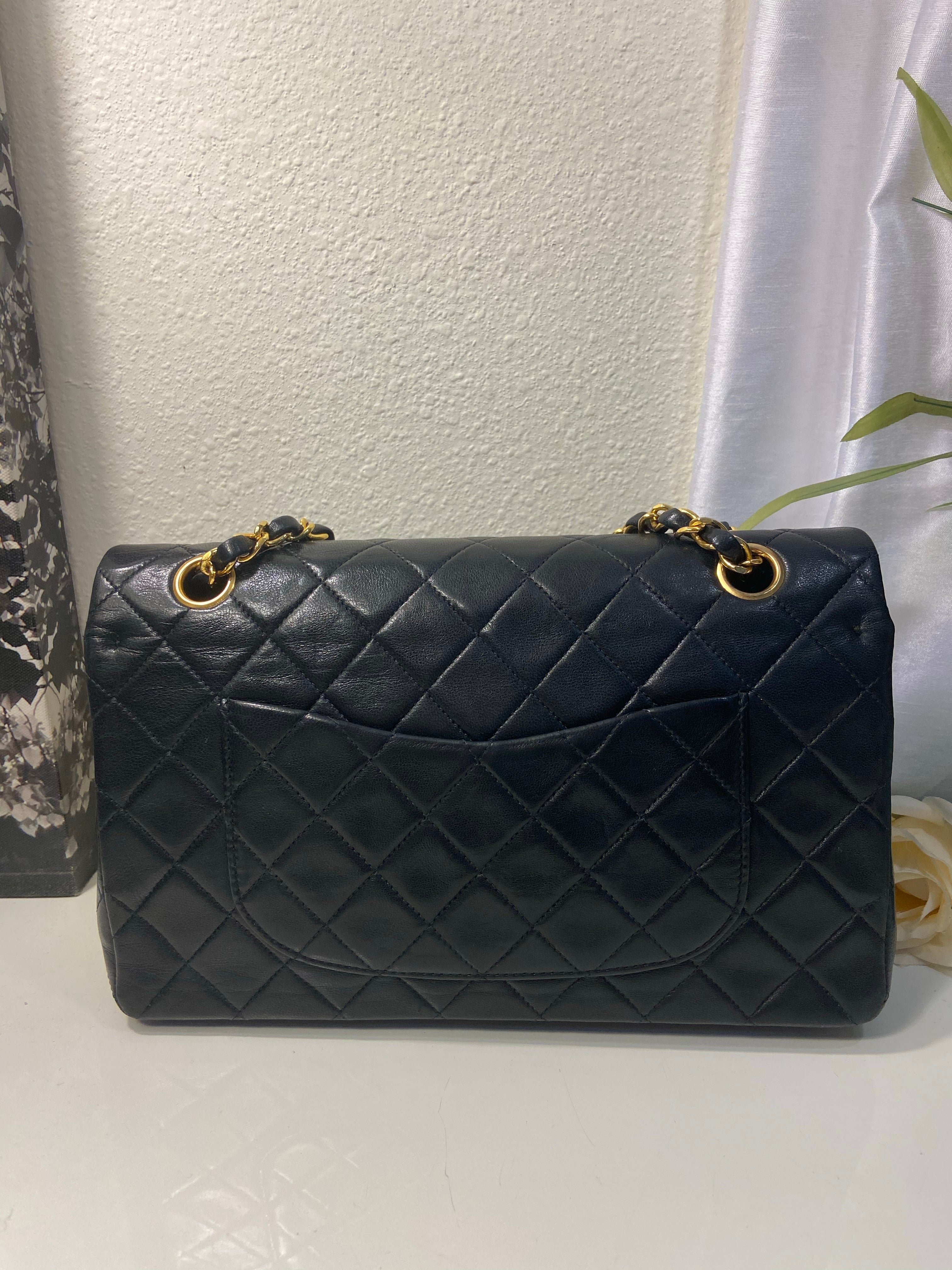 Sale! CHANEL Black Double Flap Lambskin Leather 25 Shoulder Bag