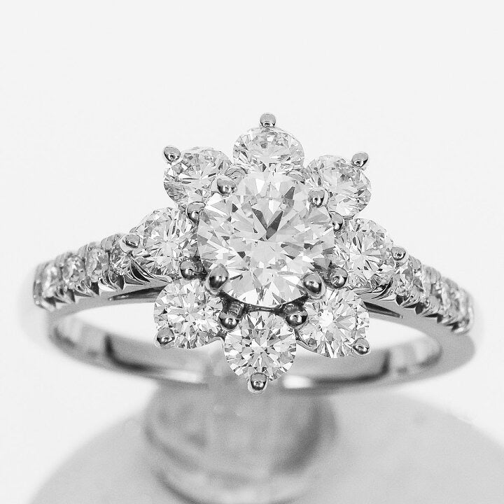 Harry Winston GIA Certified Sunflower Platinum Ring Size #54/ US 6.5