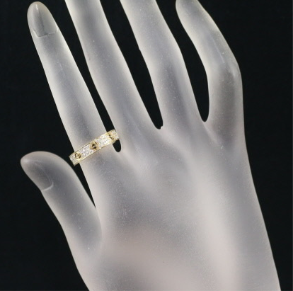 Cartier Diamond Paved 18KT Yellow Gold Wedding Love Ring Size 51/ US 5.5
