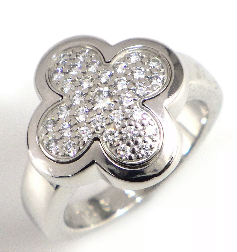Van Cleef & Arpels VCA Diamond Pure Alhambra Ring Sz 5.5