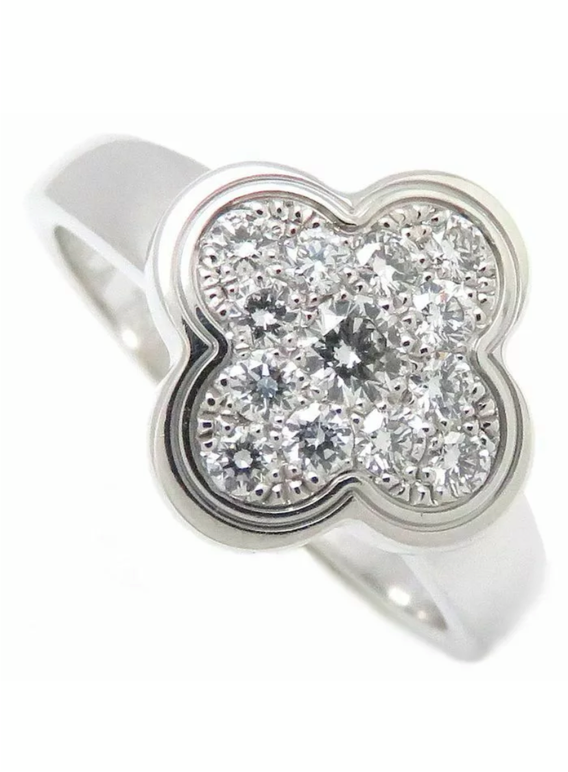Van Cleef & Arpels Pure Alhambra Diamond Gold Ring #50/ US 5