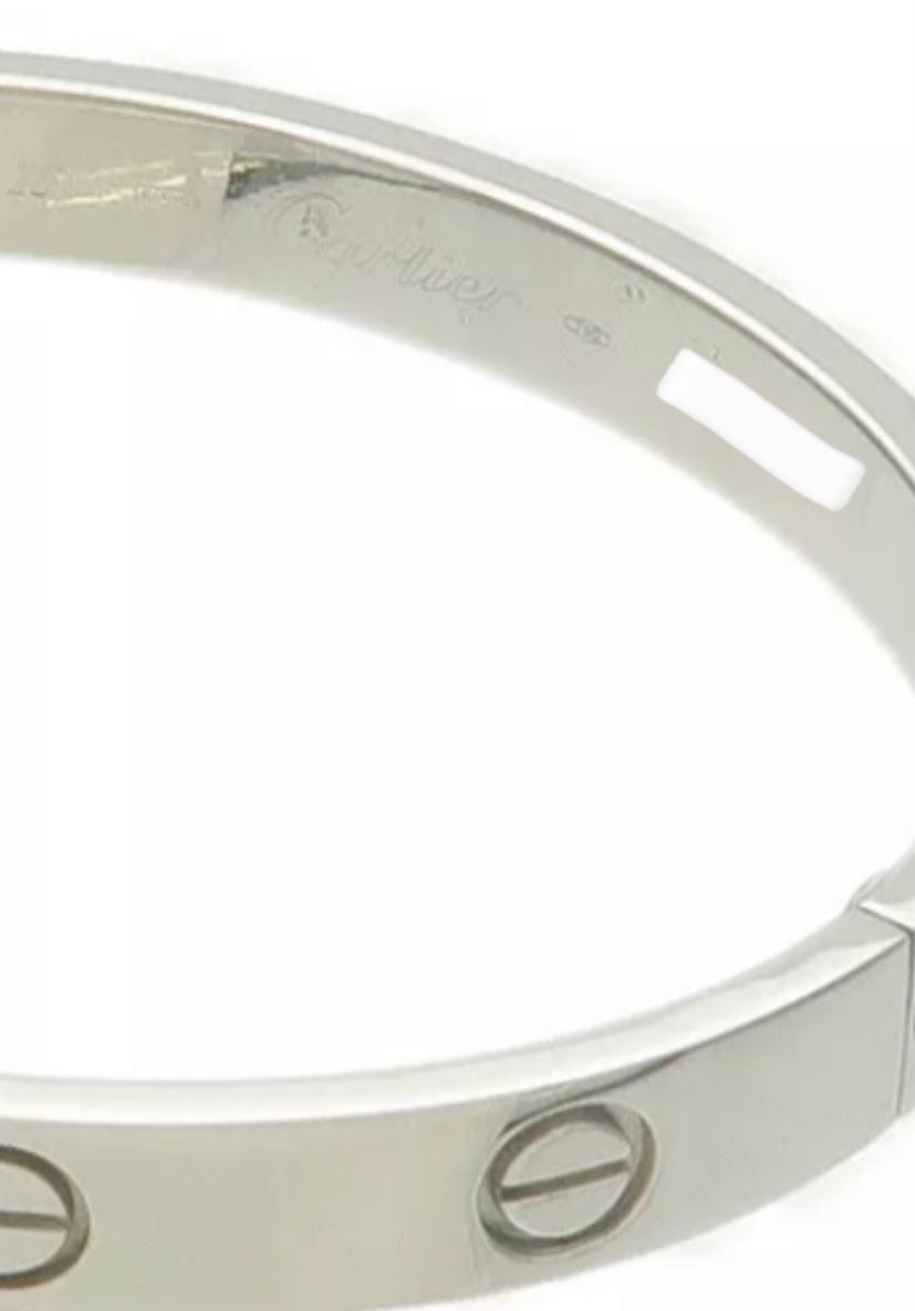 Cartier 18KT White Gold Love Bracelet Size #16 w/ Cert