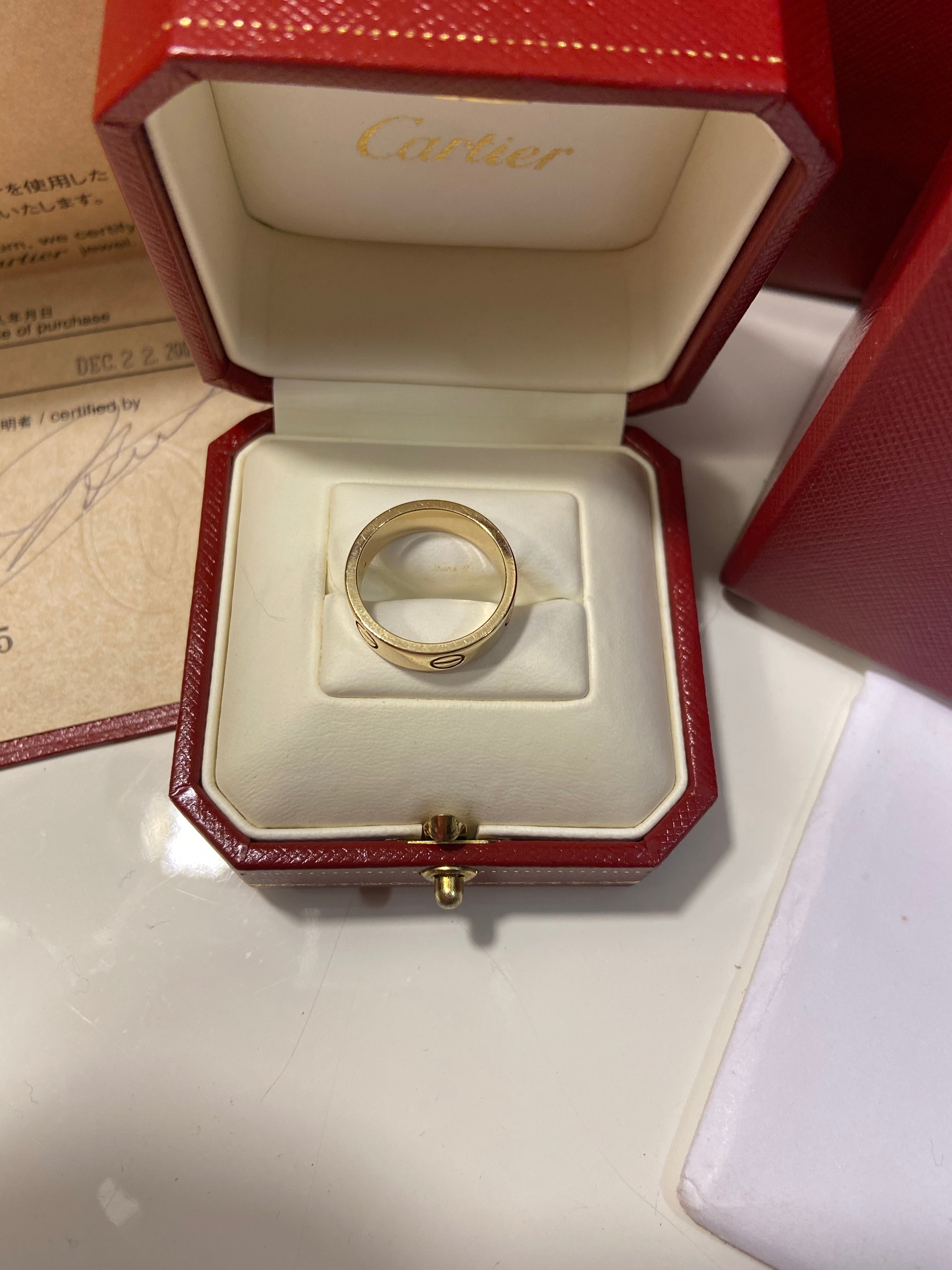 Cartier Full Size 18KT Yellow Gold Love Ring Size 52/ US 6