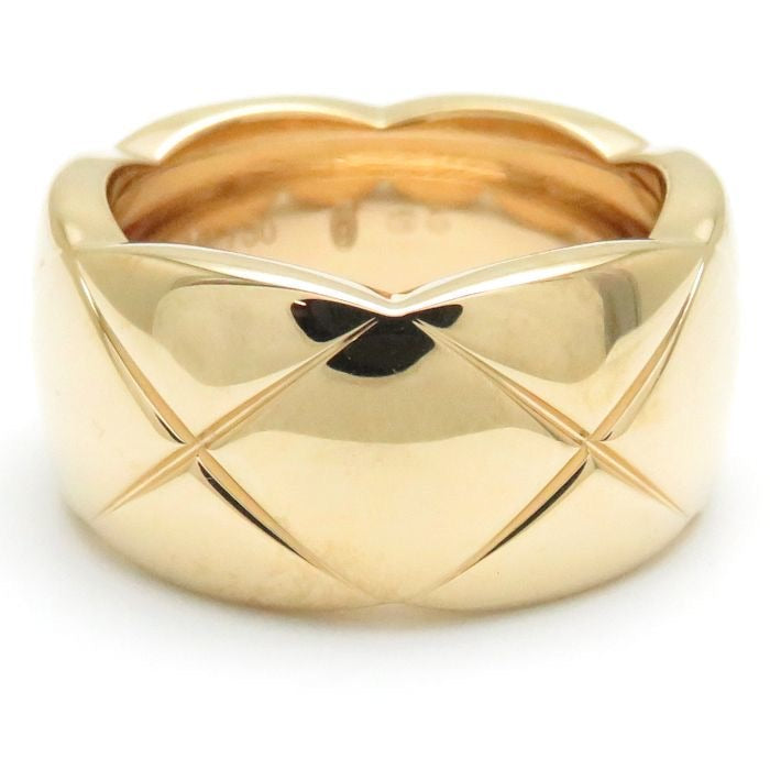CHANEL Matelasse CoCo Crush Quilted 18KT Yellow Gold Ring 7.5