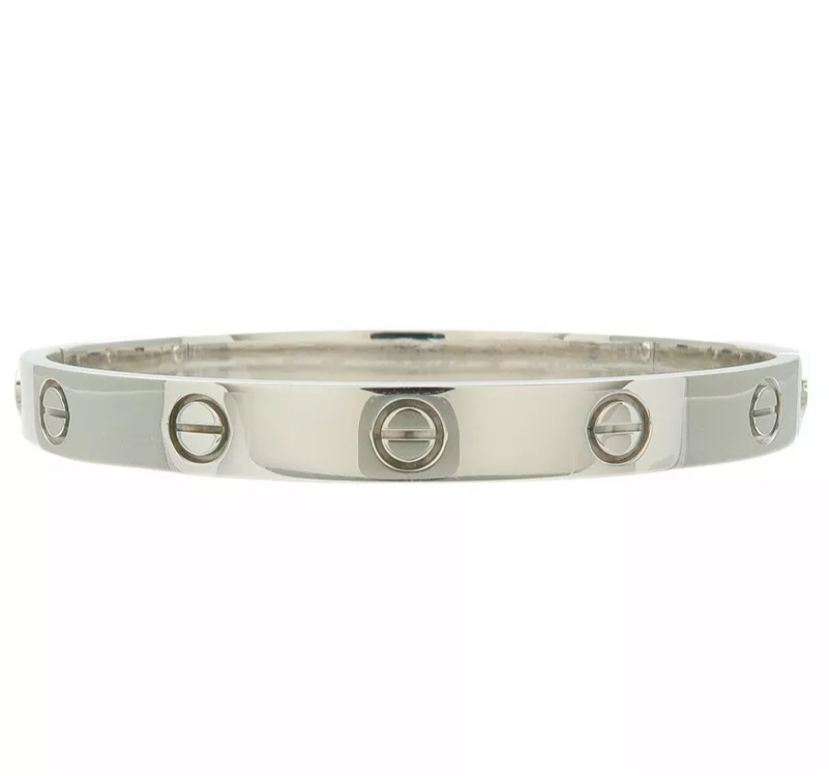 Cartier 18KT White Gold Love Bracelet Size #16 w/ Cert