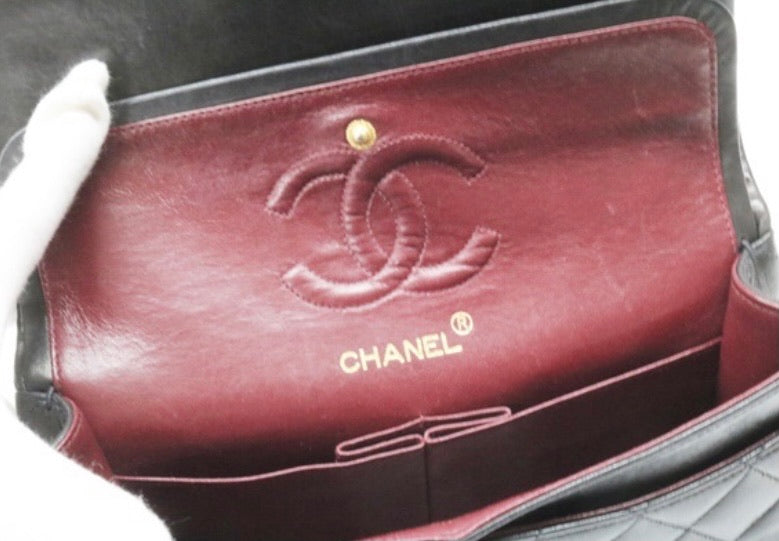 CHANEL Double Flap 23 Gold Hardware Lambskin Shoulder Bag