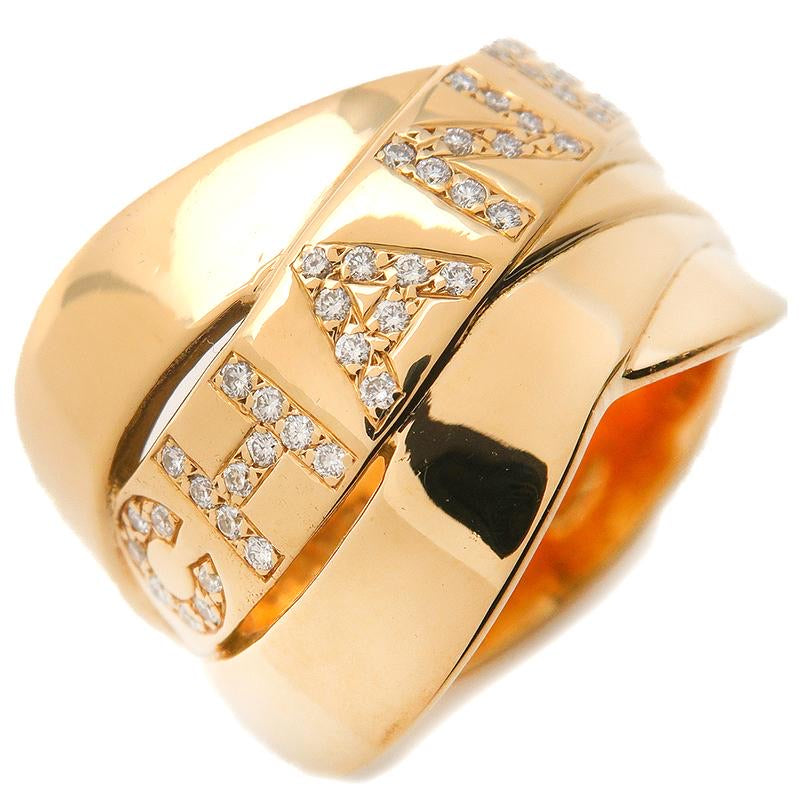 CHANEL Bolduc 18KT Yellow Gold & Diamonds Ring Sz 6
